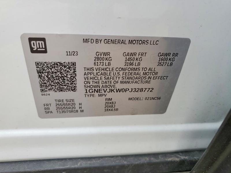 60554276 :رقم المزاد ، 1GNEVJKW0PJ328772 vin ، 2023 Chevrolet Traverse مزاد بيع