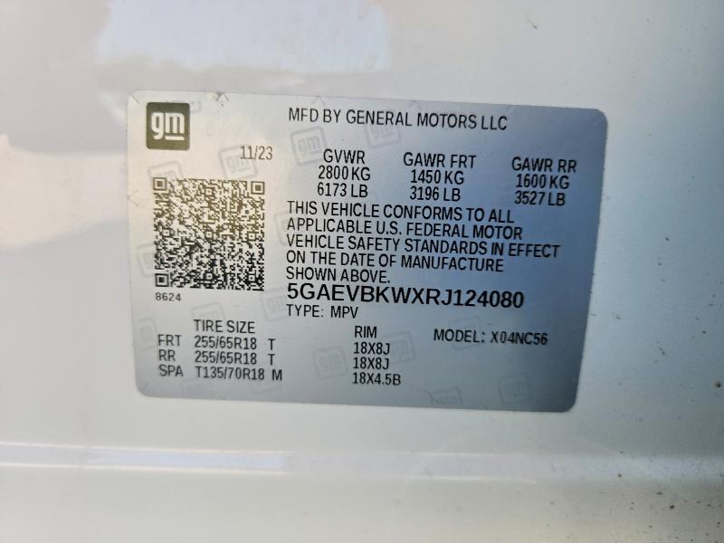 Aukcja sprzedaży 2024 Buick Enclave, vin: 5GAEVBKWXRJ124080, numer aukcji: 61330196