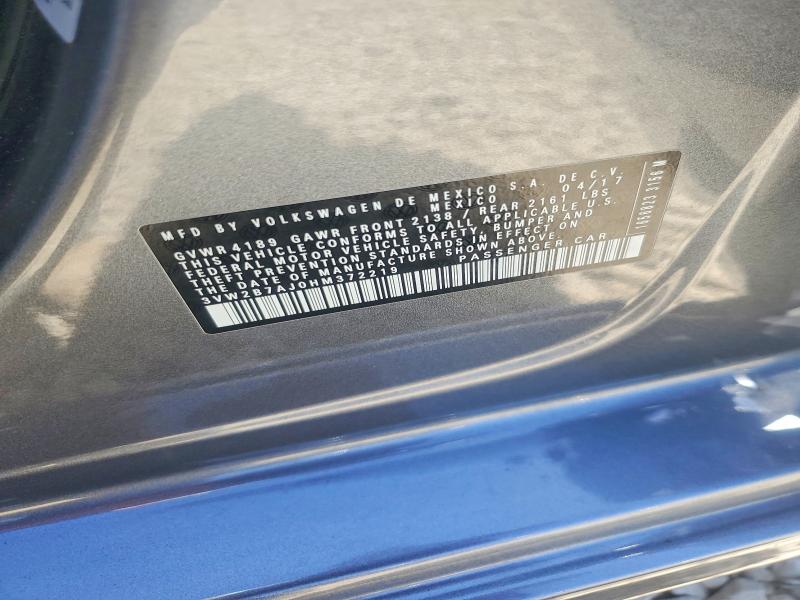 2017 Volkswagen Jetta მანქანა იყიდება აუქციონზე, vin: 3VW2B7AJ0HM372219, აუქციონის ნომერი: 63573726