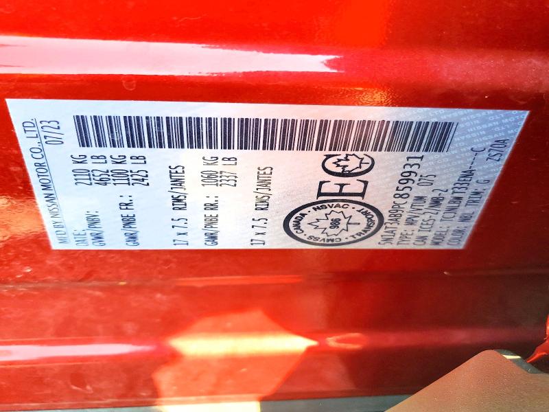 Продаж на аукціоні авто 2023 Nissan Rogue, vin: 5N1AT3AB9PC859931, номер лоту: 59957436