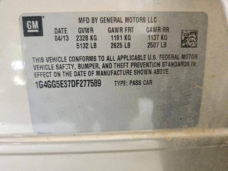 Продаж на аукціоні авто 2013 Buick Lacrosse, vin: 1G4GG5E37DF277589, номер лоту: 58150826