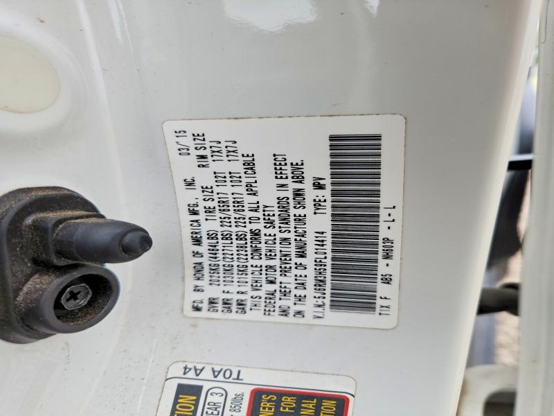 Продажа на аукционе авто 2015 Honda Cr-v, vin: 5J6RM3H59FL014414, номер лота: 61191636