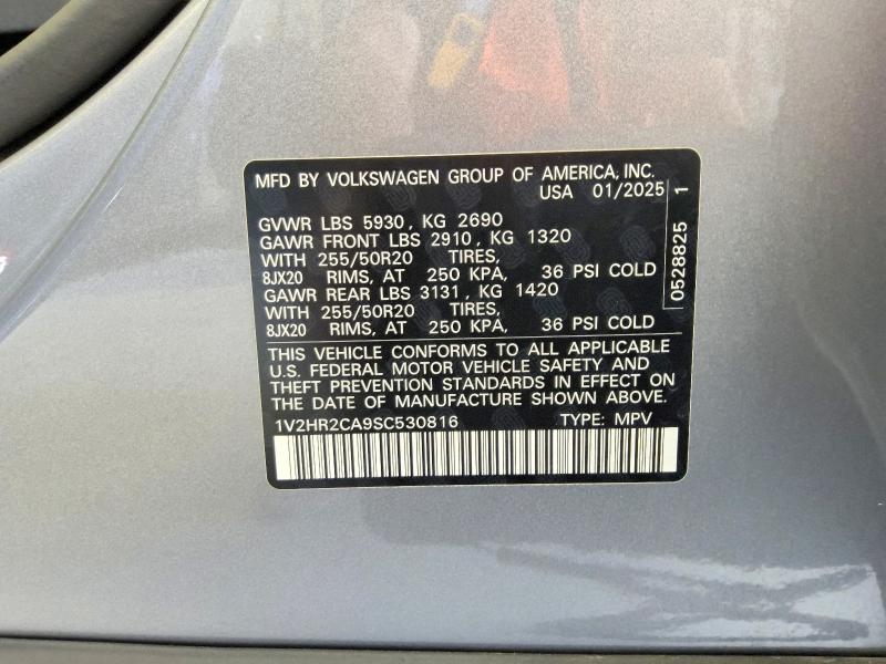 Aukcja sprzedaży 2025 Volkswagen Atlas, vin: 1V2HR2CA9SC530816, numer aukcji: 61877056