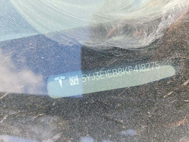 2019 Tesla Model 3 მანქანა იყიდება აუქციონზე, vin: 5YJ3E1EB8KF418275, აუქციონის ნომერი: 59106316