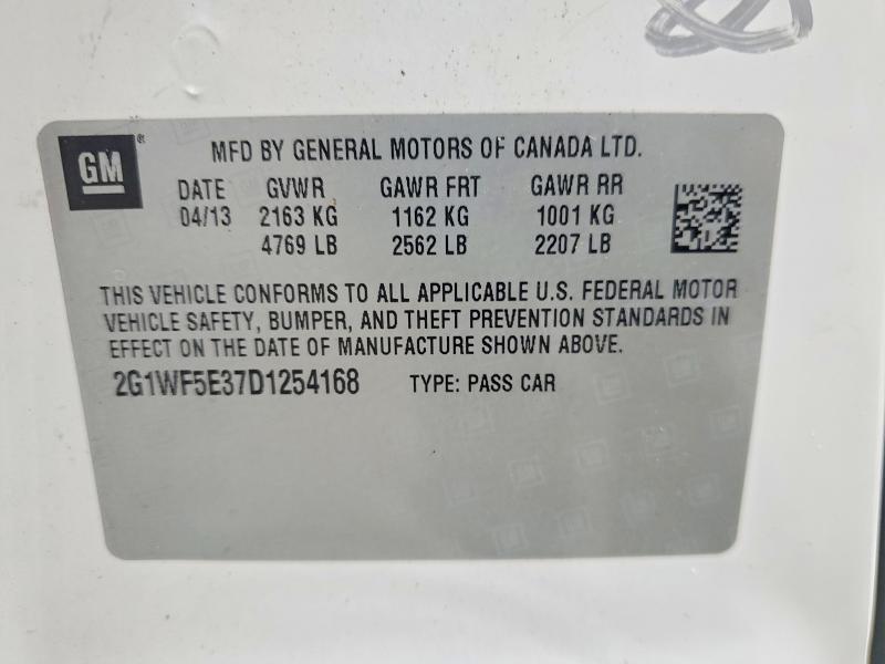 Продаж на аукціоні авто 2013 Chevrolet Impala, vin: 2G1WF5E37D1254168, номер лоту: 61789616