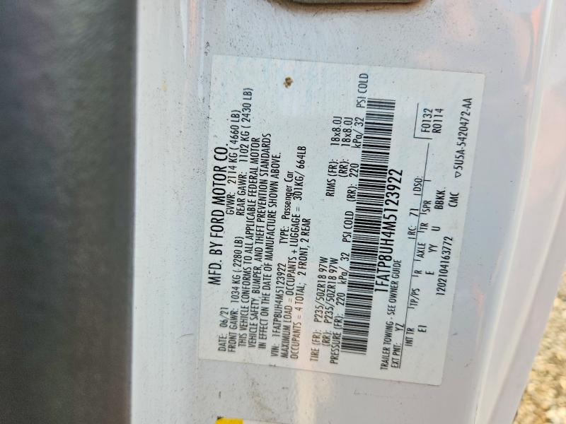 Aukcja sprzedaży 2021 Ford Mustang, vin: 1FATP8UH4M5123922, numer aukcji: 61233026
