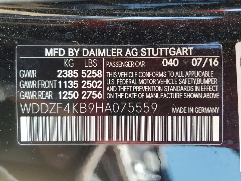 Продажа на аукционе авто 2017 Mercedes-benz E, vin: WDDZF4KB9HA075559, номер лота: 61050386