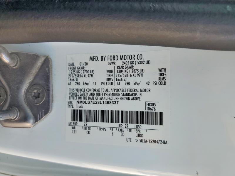 Aukcja sprzedaży 2020 Ford Transit Connect, vin: NM0LS7E28L1468337, numer aukcji: 62451396
