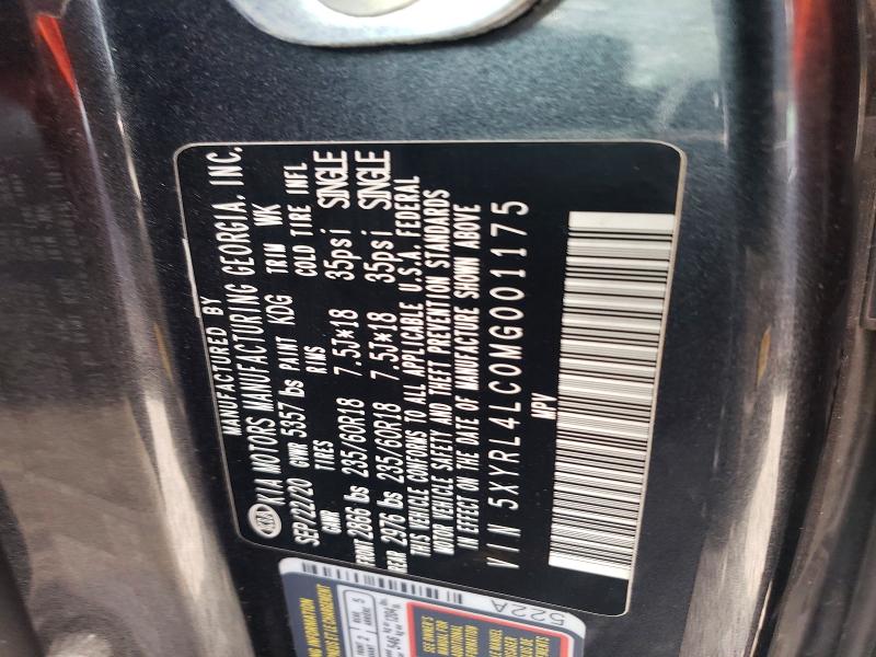 2021 Kia Sorento მანქანა იყიდება აუქციონზე, vin: 5XYRL4LC0MG001175, აუქციონის ნომერი: 62878016