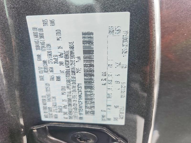 57723506 :رقم المزاد ، 1FTEW1CF1HKC97371 vin ، 2017 Ford F150 مزاد بيع