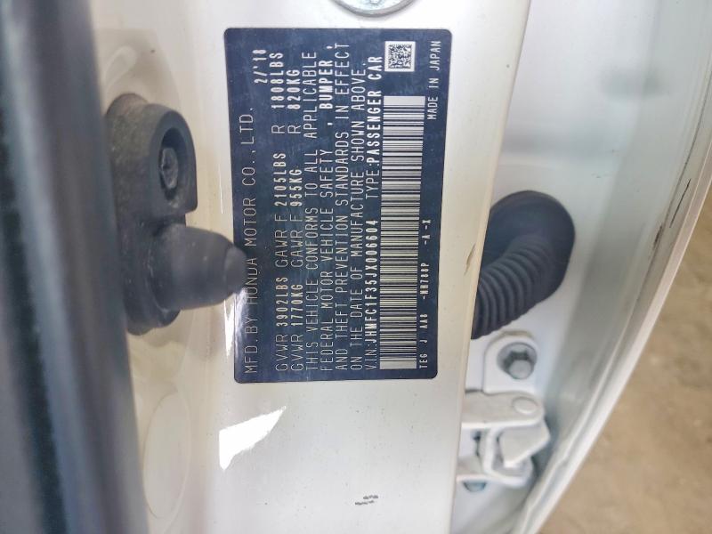 61917786 :رقم المزاد ، JHMFC1F35JX006604 vin ، 2018 Honda Civic مزاد بيع