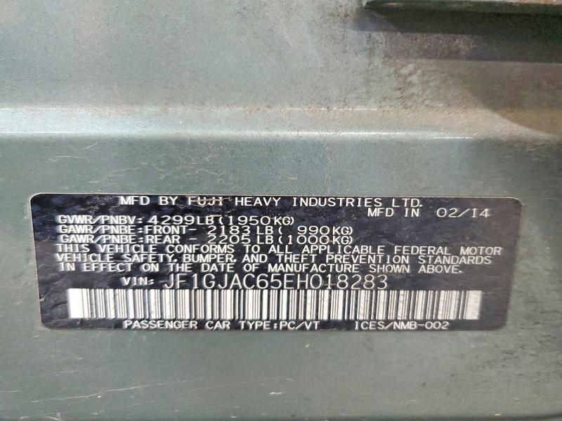Aukcja sprzedaży 2014 Subaru Impreza, vin: JF1GJAC65EH018283, numer aukcji: 59337806
