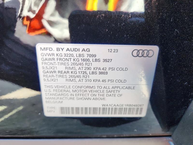 Продажа на аукционе авто 2024 Audi Q8 E-tron, vin: WA1CAAGE1RB049267, номер лота: 59160316