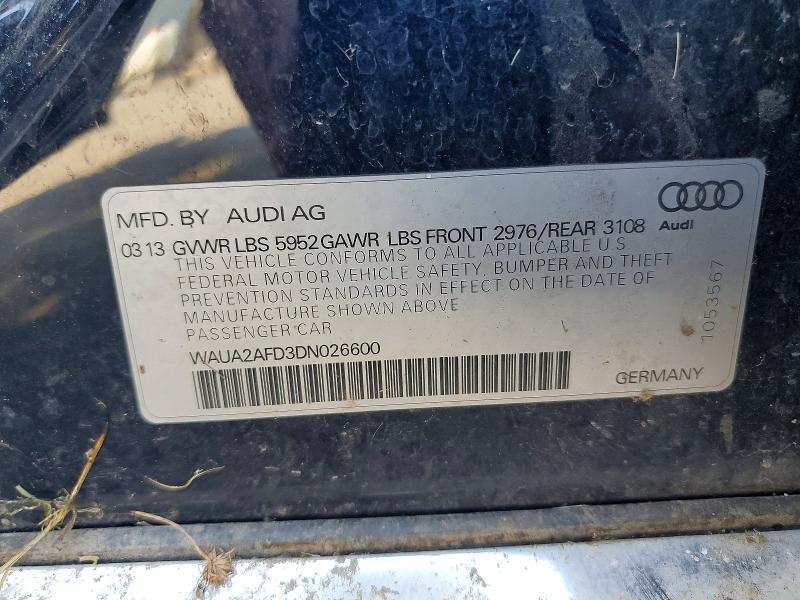 Продажа на аукционе авто 2013 Audi A8, vin: WAUA2AFD3DN026600, номер лота: 61999086