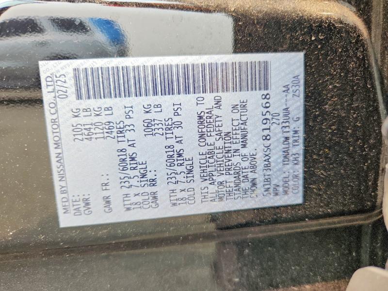 Aukcja sprzedaży 2025 Nissan Rogue, vin: 5N1BT3BAXSC819568, numer aukcji: 61516346