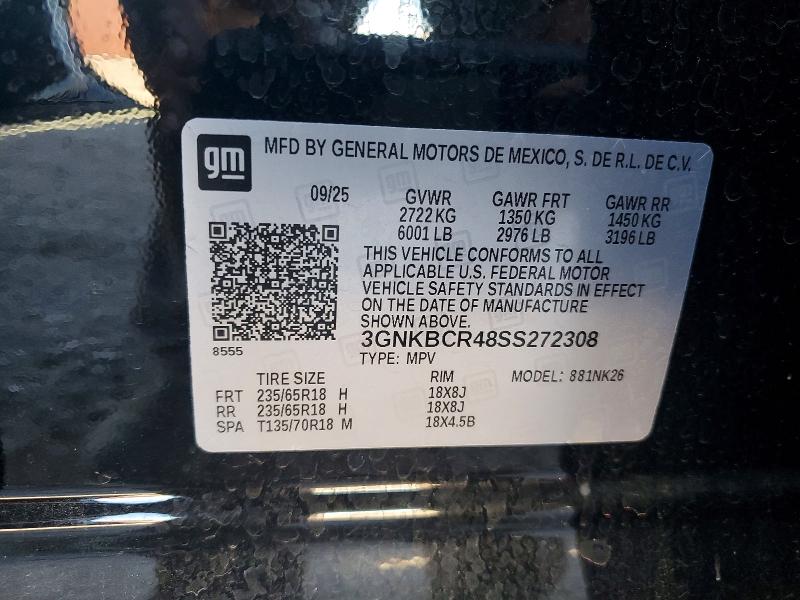 Продажа на аукционе авто 2025 Chevrolet Blazer, vin: 3GNKBCR48SS272308, номер лота: 59692166