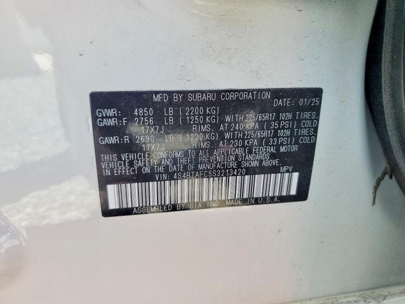 Aukcja sprzedaży 2025 Subaru Outback, vin: 4S4BTAFC5S3213420, numer aukcji: 60431076