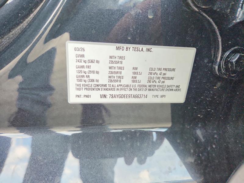 Aukcja sprzedaży 2026 Tesla Model Y, vin: 7SAYGDEE9TA663714, numer aukcji: 59886326