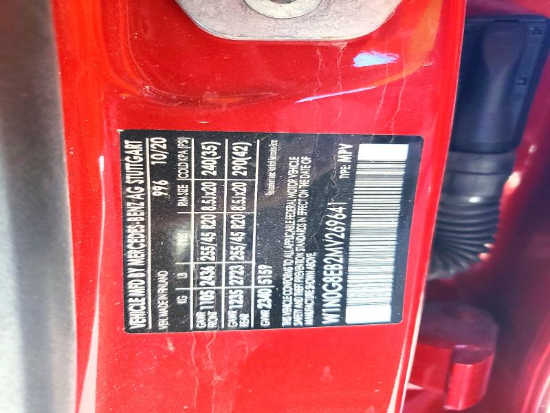 59900666 :رقم المزاد ، W1N0G8EB2MV269641 vin ، 2021 Mercedes-benz Glc مزاد بيع