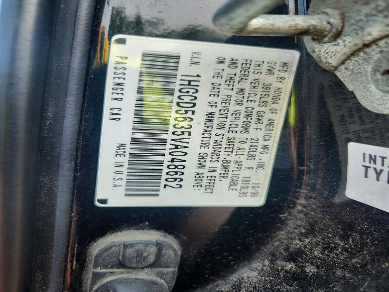 Aukcja sprzedaży 1997 Honda Accord, vin: 1HGCD5635VA048662, numer aukcji: 60941716