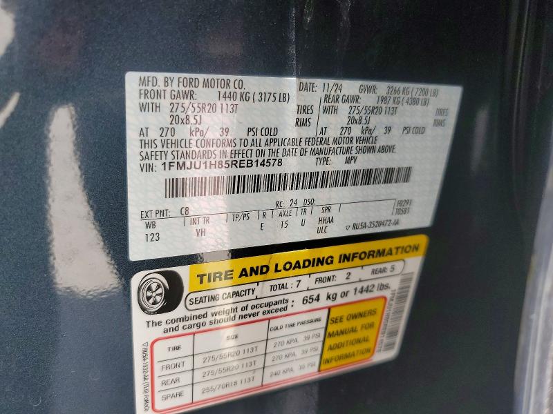 2024 Ford Expedition მანქანა იყიდება აუქციონზე, vin: 1FMJU1H85REB14578, აუქციონის ნომერი: 61817016