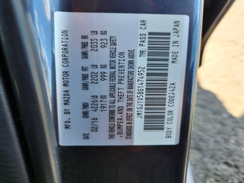 Aukcja sprzedaży 2016 Mazda 6, vin: JM1GJ1V58G1474952, numer aukcji: 60181106