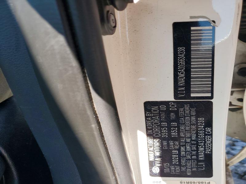 Aukcja sprzedaży 2016 Kia Rio, vin: KNADM5A31G6634238, numer aukcji: 62704876