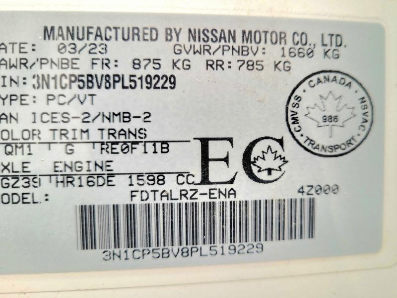 Aukcja sprzedaży 2023 Nissan Kicks, vin: 3N1CP5BV8PL519229, numer aukcji: 59944836