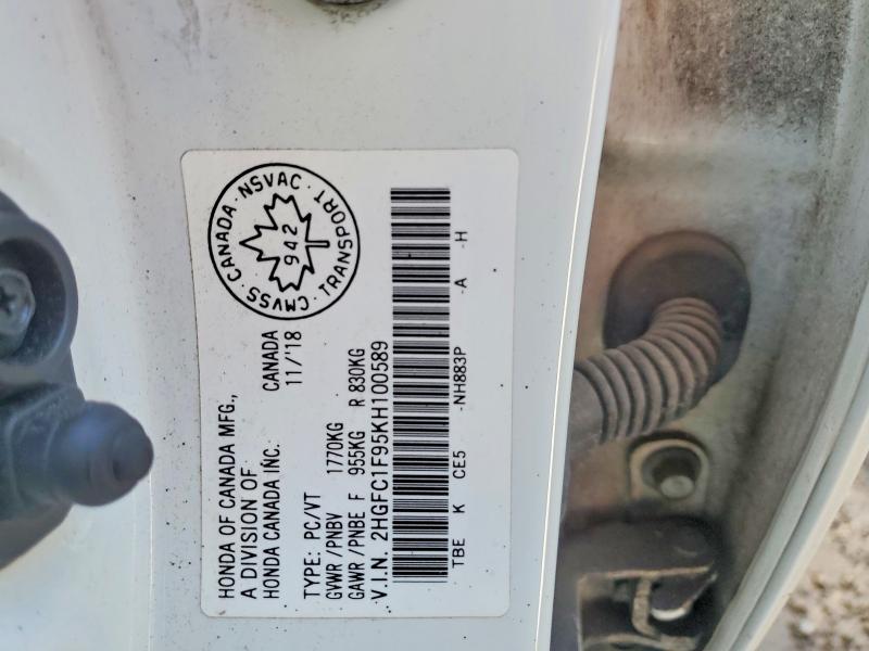 Aukcja sprzedaży 2019 Honda Civic, vin: 2HGFC1F95KH100589, numer aukcji: 61473746