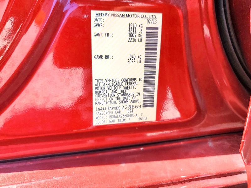 Продаж на аукціоні авто 2013 Nissan Altima, vin: 1N4AL3APXDC228669, номер лоту: 63525536