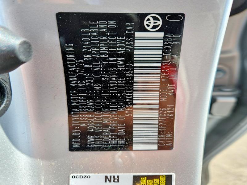 Продажа на аукционе авто 2025 Toyota Corolla, vin: 5YFS4MCE0SP248513, номер лота: 85994115