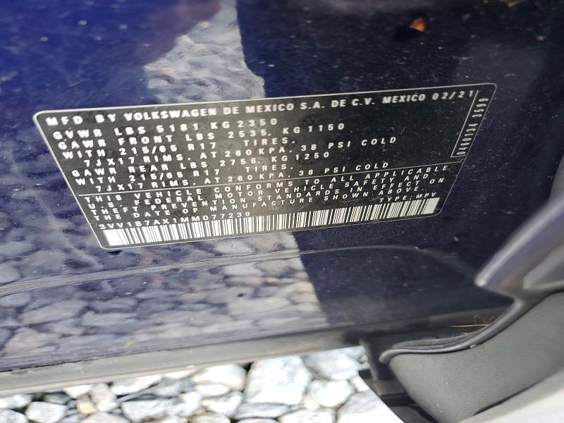 59319526 :رقم المزاد ، 3VV1B7AX1MM077239 vin ، 2021 Volkswagen Tiguan مزاد بيع