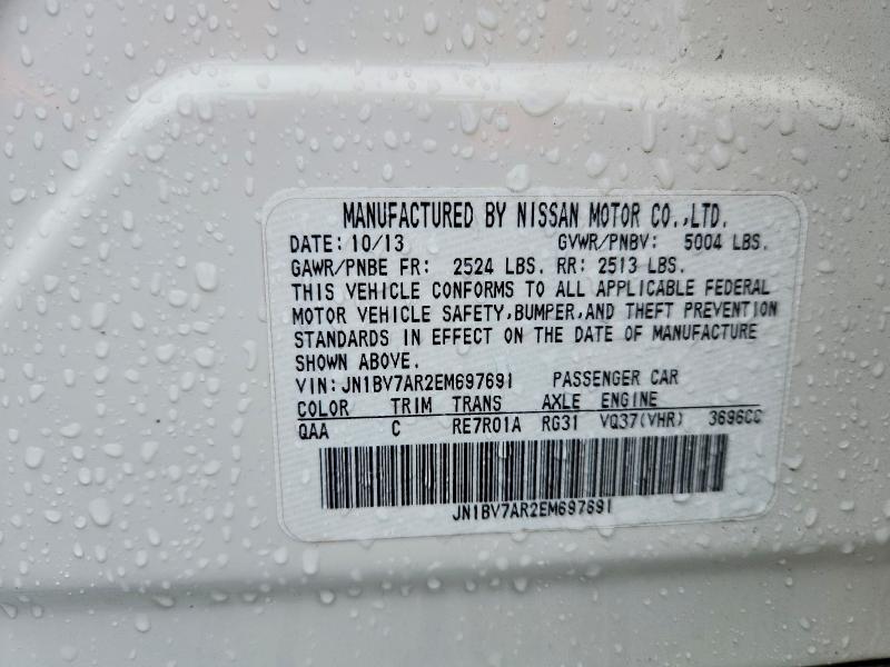 Aukcja sprzedaży 2014 Infiniti Q50, vin: JN1BV7AR2EM697691, numer aukcji: 61501886