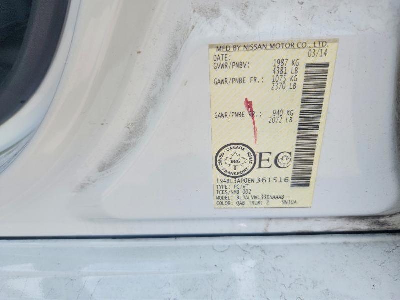 Aukcja sprzedaży 2014 Nissan Altima, vin: 1N4BL3AP0EN361516, numer aukcji: 59253016