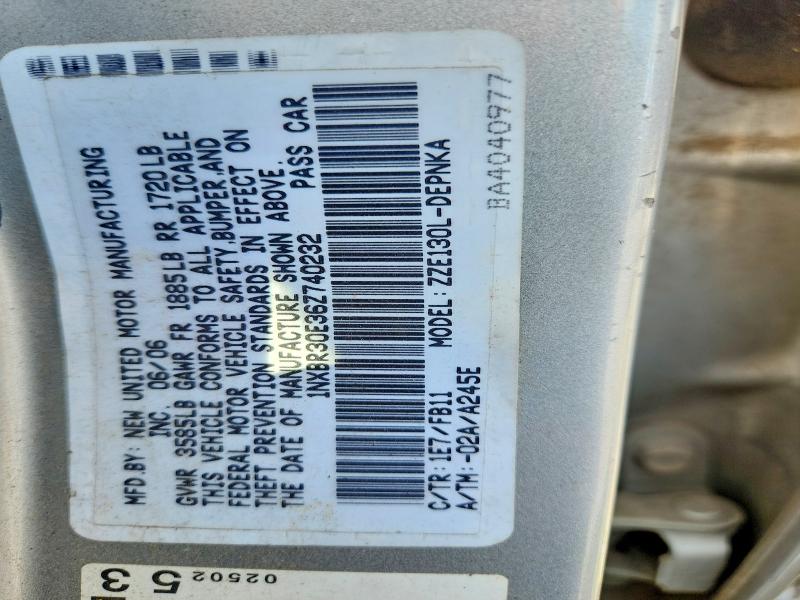 Aukcja sprzedaży 2006 Toyota Corolla, vin: 1NXBR30E36Z740232, numer aukcji: 61935196