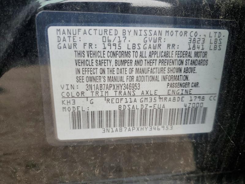 59742506 :رقم المزاد ، 3N1AB7APXHY346953 vin ، 2017 Nissan Sentra مزاد بيع