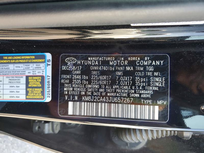 Aukcja sprzedaży 2018 Hyundai Tucson, vin: KM8J2CA43JU657267, numer aukcji: 60872366