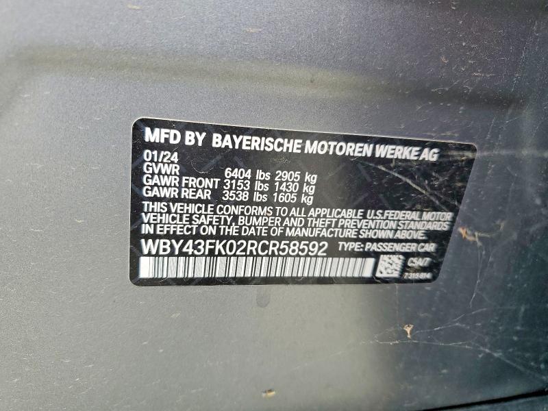 Продаж на аукціоні авто 2024 Bmw I5, vin: WBY43FK02RCR58592, номер лоту: 61618516