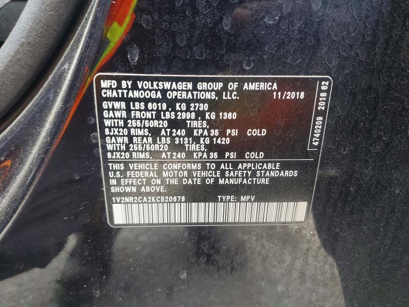 Aukcja sprzedaży 2019 Volkswagen Atlas, vin: 1V2NR2CA2KC520678, numer aukcji: 60413926