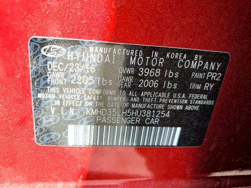 Продажа на аукционе авто 2017 Hyundai Elantra Gt, vin: KMHD35LH5HU381254, номер лота: 62775046