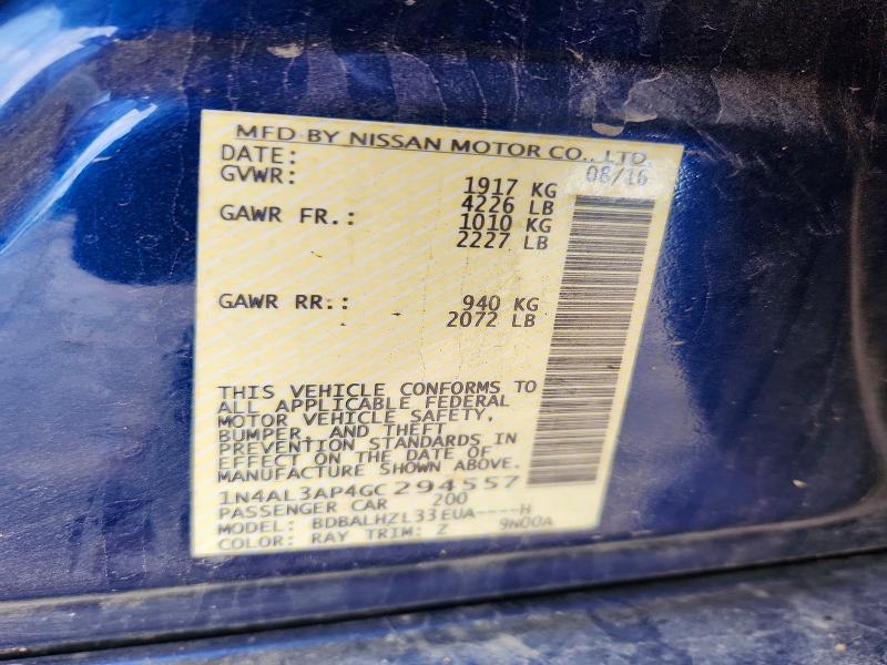 Продаж на аукціоні авто 2016 Nissan Altima, vin: 1N4AL3AP4GC294557, номер лоту: 60545356