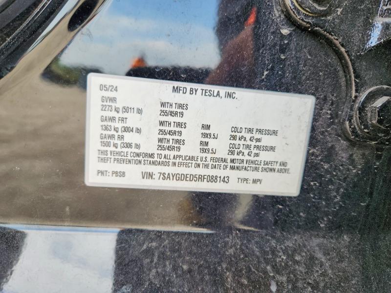 Auction sale of the 2024 Tesla Model Y, vin: 7SAYGDED5RF088143, lot number: 61353816