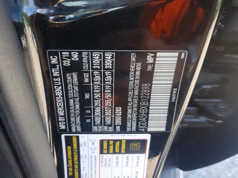 60321186 :رقم المزاد ، 4JGDA5HBXJB122898 vin ، 2018 Mercedes-benz Gle مزاد بيع