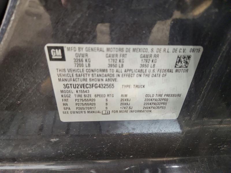 Продаж на аукціоні авто 2015 Gmc Sierra, vin: 3GTU2VEC3FG432565, номер лоту: 59710106