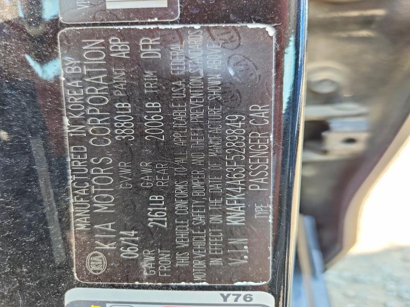 Продажа на аукционе авто 2015 Kia Forte, vin: KNAFK4A63F5289849, номер лота: 62643966