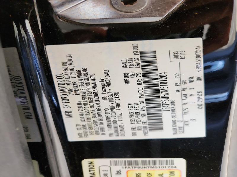 Продажа на аукционе авто 2021 Ford Mustang, vin: 1FATP8UH7M5101204, номер лота: 57263306