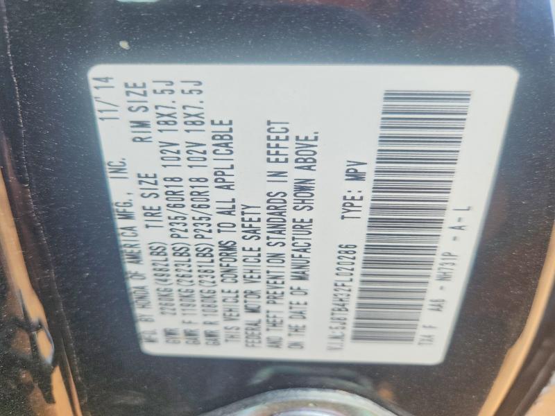 61079016 :رقم المزاد ، 5J8TB4H32FL020286 vin ، 2015 Acura Rdx مزاد بيع