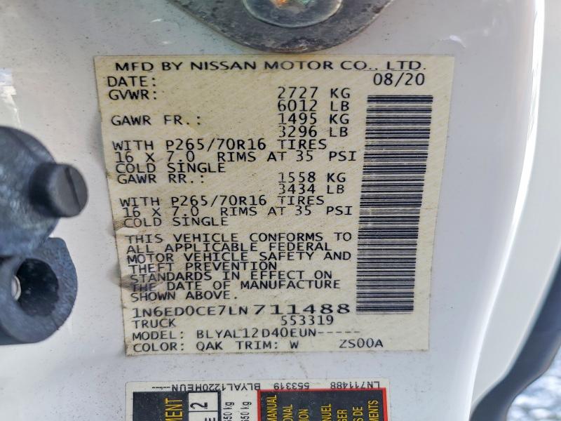 Продажа на аукционе авто 2020 Nissan Frontier, vin: 1N6ED0CE7LN711488, номер лота: 61809386