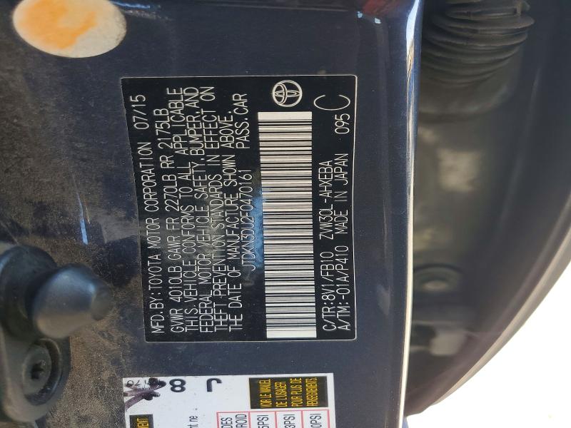 Продаж на аукціоні авто 2015 Toyota Prius, vin: JTDKN3DU2F0470161, номер лоту: 61058976
