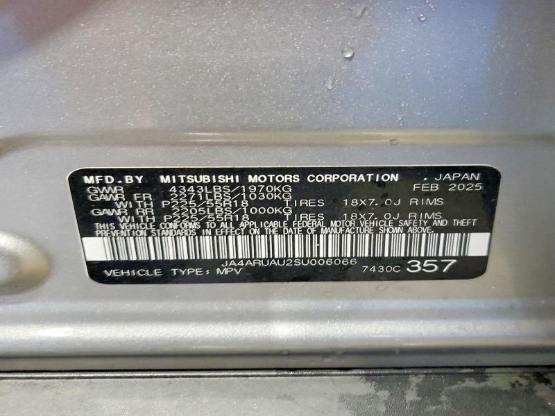 61750486 :رقم المزاد ، JA4ARUAU2SU006066 vin ، 2025 Mitsubishi Outlander Sport مزاد بيع